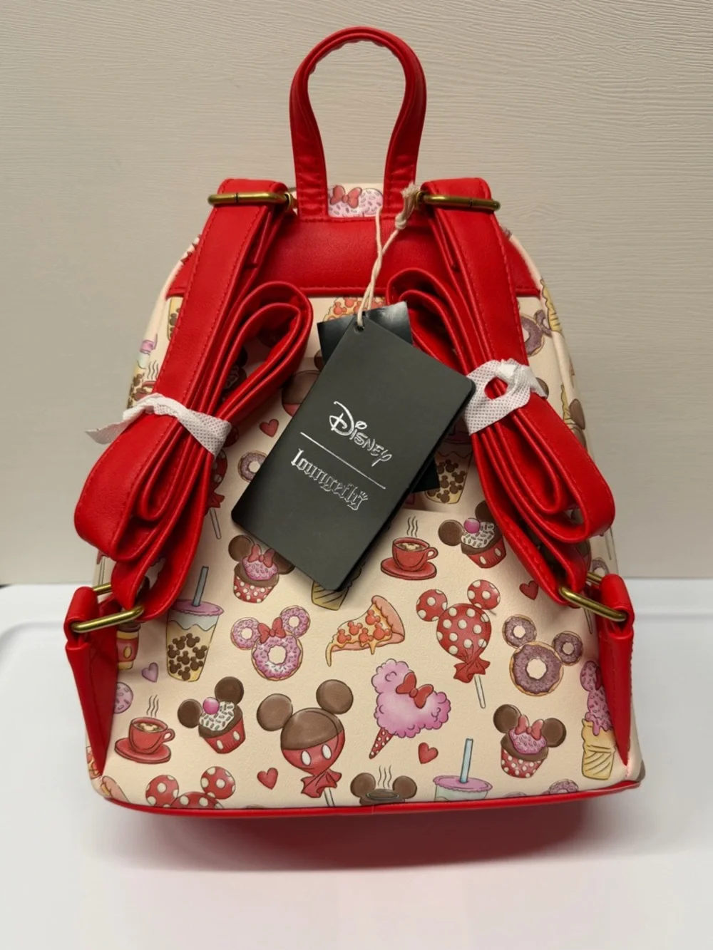 Disney x Loungefly Mickey & Minnie Treats Mini Backpack NWT Cute Food Print